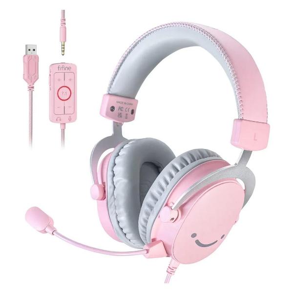 Купить Игровая гарнитура Игровые наушники Fifine H9 Gaming Headsets, Pink
